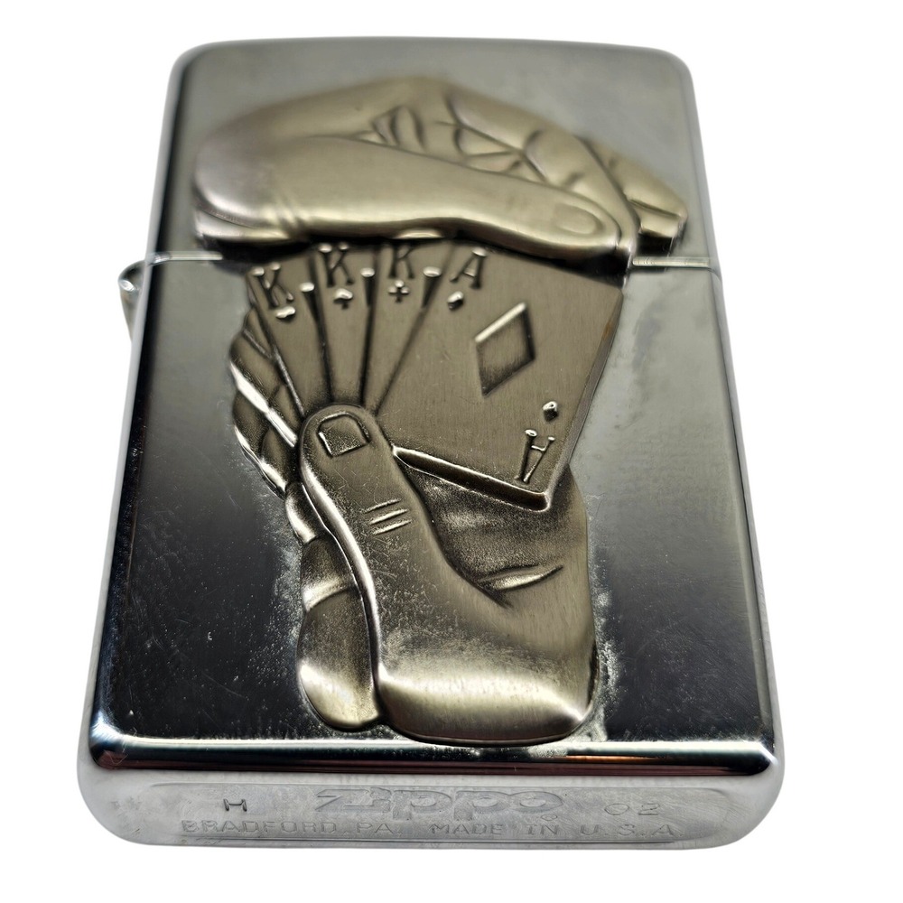 Zippo‎ Lighter Barrett Smythe Poker Full House Surprise 02 Chrome Good Condition